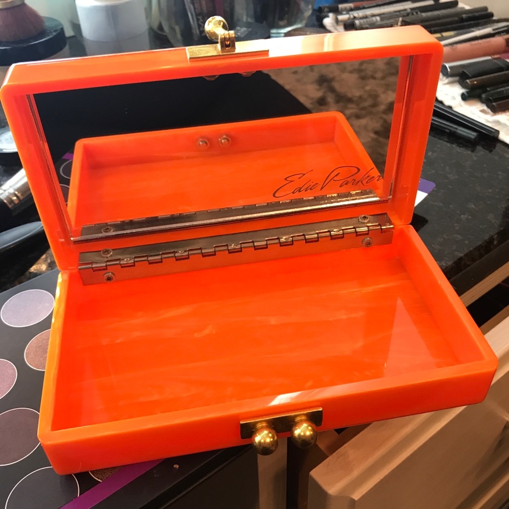 Edie Parker Orange and Brown Clutch - Picture 2 of 10